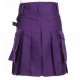 Ladies Purple Utility Scottish Kilt Skirt Cotton