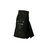 Scottish Highland Cotton  Deluxe  Black Utility Kilt