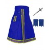 Blue Cargo Kilt With Kilt Pin & Flashes