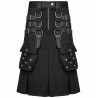 Men Utility Kilt Black  Kilt  Goat Leather Straps.