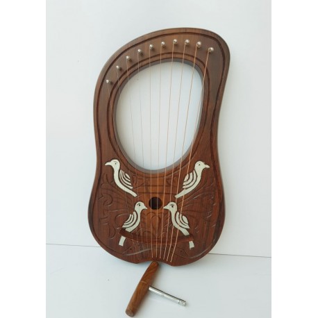 NEW 10 STRING HAND MADE LYRE MADE WITH ROSE WOOD