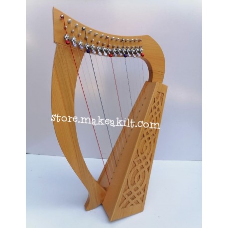 NEW 15 STRING CELTIC LEVER BABY HARP WITH TUNING KEY