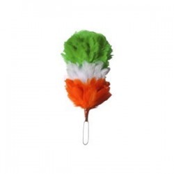 Green / White / Orange 4 Inch Feather Hackle
