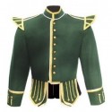 Green Pipe Band Doublet with gold bullion trim and gold buttons