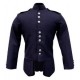 Navy Scots Guards Style Doublet in Gabardine Wool with Silver Buttons