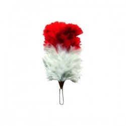Red over White 3 Inch Feather Hackle
