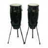 10 & 11" Conga Set, Sgl Stands, Black"
