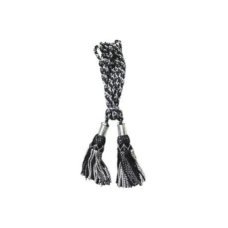 Silver / Black Silk Bagpipe Cord